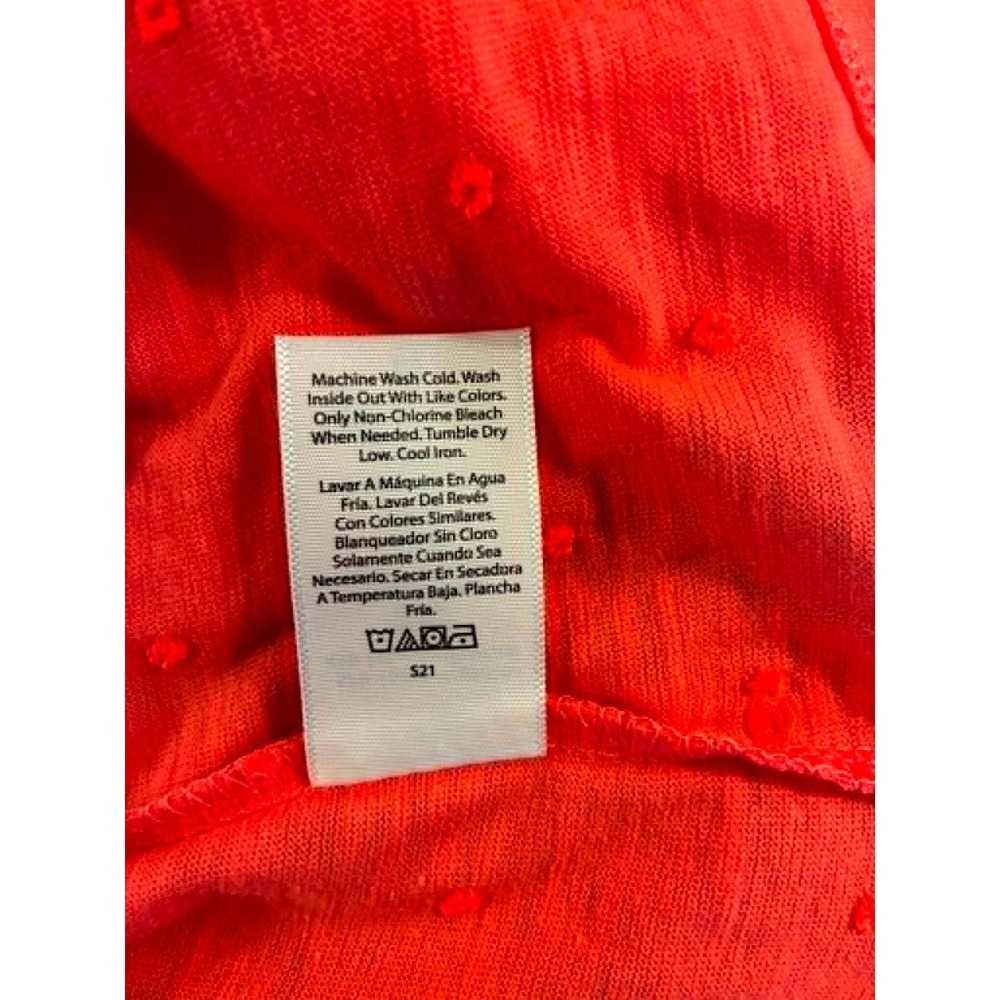 Time and Tru Womens M Orange Flutter Sleeve V Neck Top Boho Feminine NWT - Picture 6 of 9
